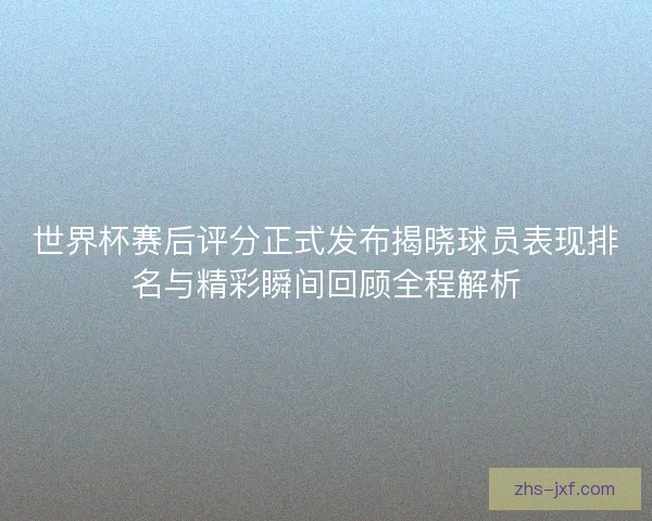 世界杯赛后评分正式发布揭晓球员表现排名与精彩瞬间回顾全程解析 世界杯赛后评分正式发布揭晓球员表现排名与精彩瞬间回顾全程解析